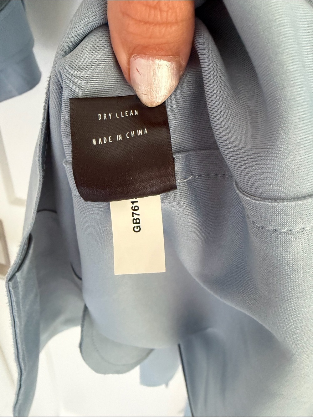 Faux Suede Car Coat - Blue - Picture 7 of 7